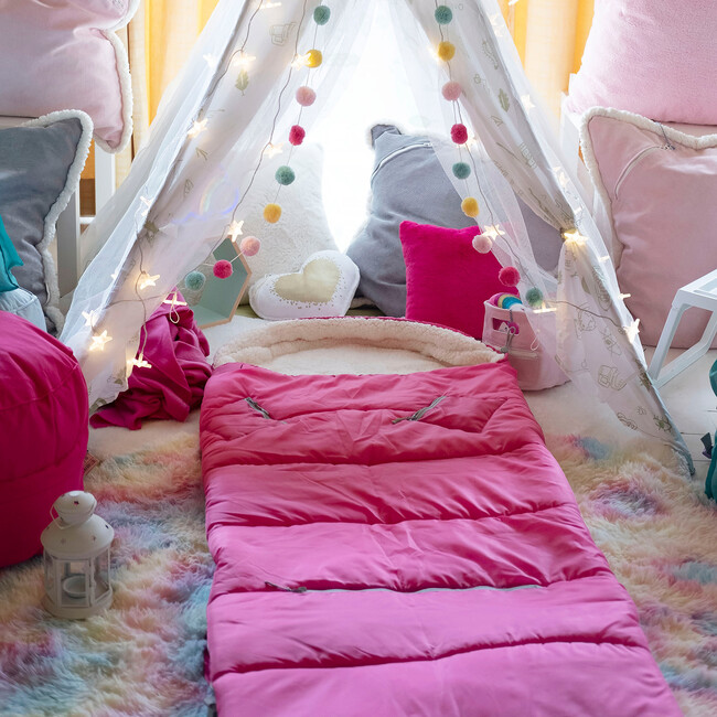 Sleep 'N' Pack Big Kids Sleeping Bag, Fuchsia/Coconut