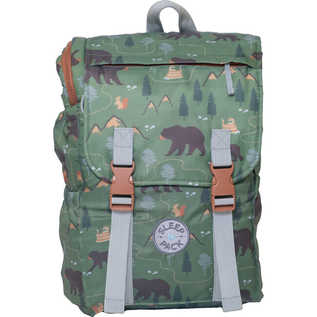 Sleep-N-Pack™ Little Kid Size Sleeping Bag Backpack,Pals in Print: Camping Bears Trail