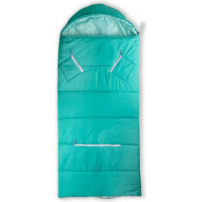 Sleep 'N' Pack Big Kids Sleeping Bag, Teal/Teal - Sleepbags - 5