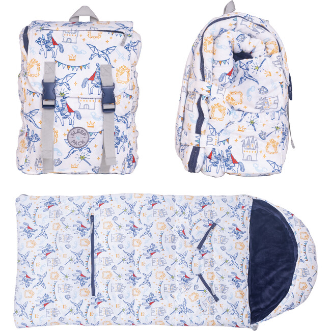 Sleep-N-Pack™ Little Kid Size Sleeping Bag Backpack ,Cozy Mink Collection: Fairy Tails