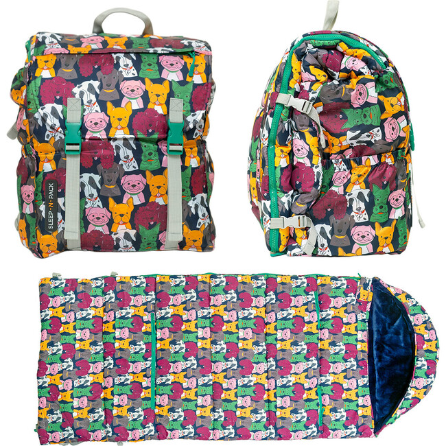 Sleep-N-Pack™ Big Kid Sleeping Bag Backpack, Walter and Friends Print