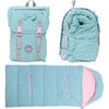 Sleep-N-Pack™ Little Kid Size Sleeping Bag Backpack,Bows & Ruffles Tanager Turquoise Corduroy - Sleepbags - 1 - thumbnail