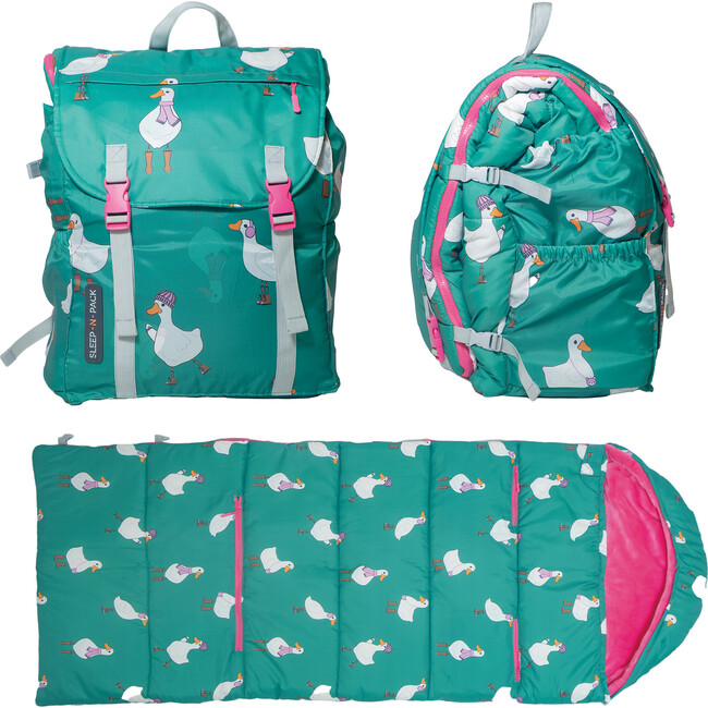 Sleep-N-Pack™ Big Kid Sleeping Bag Backpack ,Silly Ducks