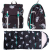 Sleep-N-Pack™ Big Kid Sleeping Bag Backpack ,Lounging Sloths in Black - Sleepbags - 1 - thumbnail