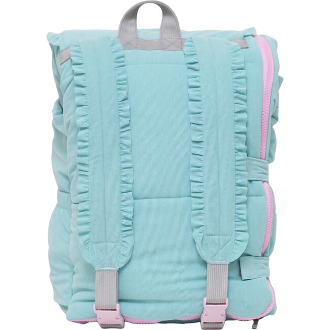 Sleep-N-Pack™ Little Kid Size Sleeping Bag Backpack,Bows & Ruffles Tanager Turquoise Corduroy - Sleepbags - 5