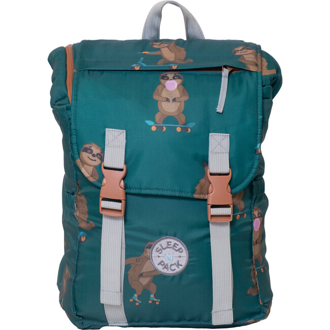 Sleep-N-Pack™  Little Kid Size Sleeping Bag Backpack , Pals in Print: Skating Sloths