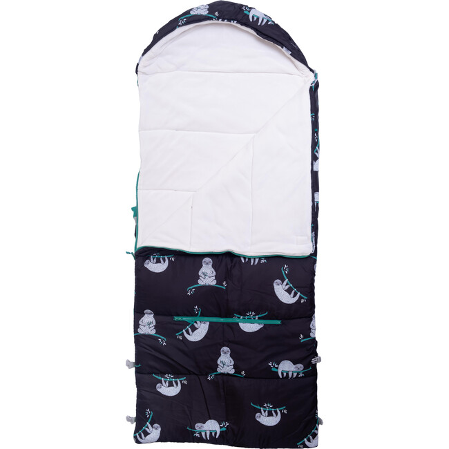 Sleep-N-Pack™ Big Kid Sleeping Bag Backpack ,Lounging Sloths in Black - Sleepbags - 5