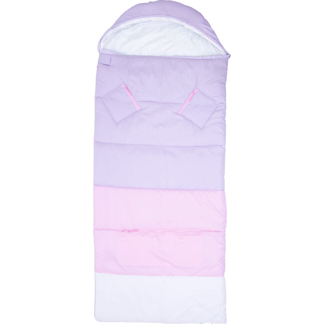 Sleep-N-Pack™ Big Kid Sleeping Bag Backpack, Color Block Pink/Lilac/Coconut - Sleepbags - 4