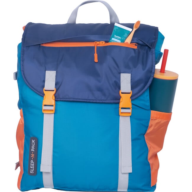 Sleep-N-Pack™ Big Kid Size Sleeping Bag Backpack ,Color Block Camp Collection: Enamel Blue, Persimmon & Navy Blue - Sleepbags - 5