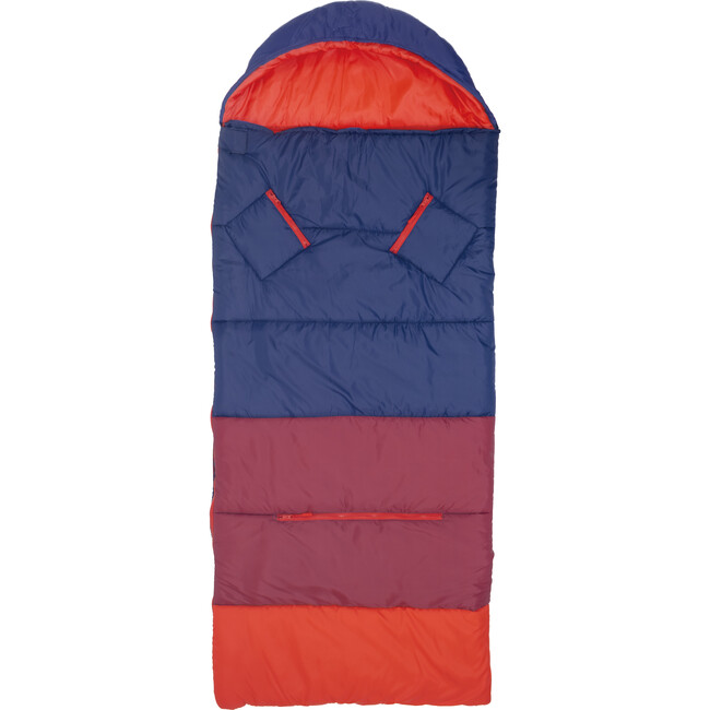 Sleep-N-Pack™ Big Kid Size Sleeping Bag Backpack, Color Block Camp Collection: Navy, Fiery Red & Mulberry - Sleepbags - 5