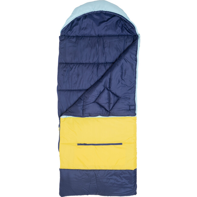 Sleep-N-Pack™ Big Kid Sleeping Bag Backpack, Color Block Cali Teal, Buttercup Yellow & Navy Blue - Sleepbags - 5