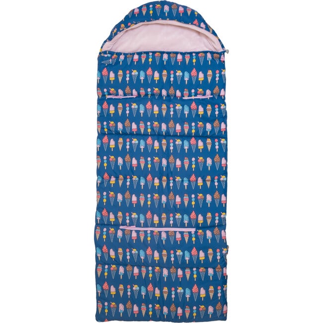 Sleep-N-Pack™ Big Kid Size Sleeping Bag Backpack , Ice Cream Print - Sleepbags - 6