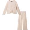 Big Kids Hacci Rib Lounge Set, Oatmeal - Mixed Apparel Set - 1 - thumbnail