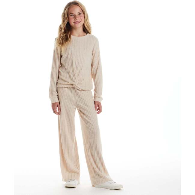 Big Kids Hacci Rib Lounge Set, Oatmeal - Mixed Apparel Set - 3
