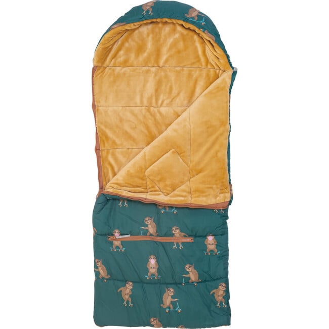 Sleep-N-Pack™ Little Kid Size Sleeping Bag Backpack , Pals in Print: Skating Sloths - Sleepbags - 6