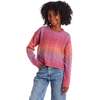 Big Kids Cable Knit Sweater, Pink Rainbow - Sweaters - 3 - thumbnail