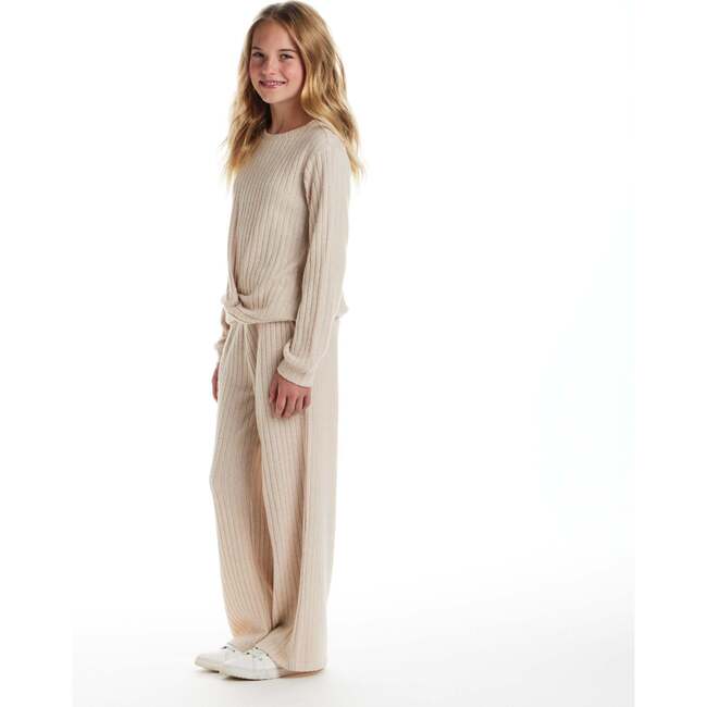 Big Kids Hacci Rib Lounge Set, Oatmeal - Mixed Apparel Set - 4