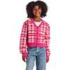 Big Kids Cardigan, Pink Plaid - Sweaters - 5 - thumbnail