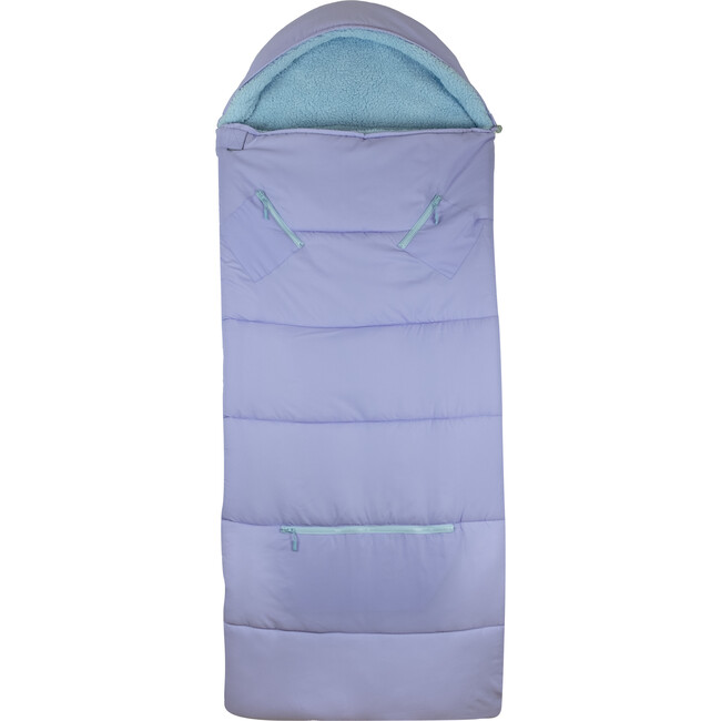 Big Kid's Sleep-N-Pack Sleepbag, Violet Dreams And Clearwater Sherpa