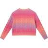 Big Kids Cable Knit Sweater, Pink Rainbow - Sweaters - 5 - thumbnail