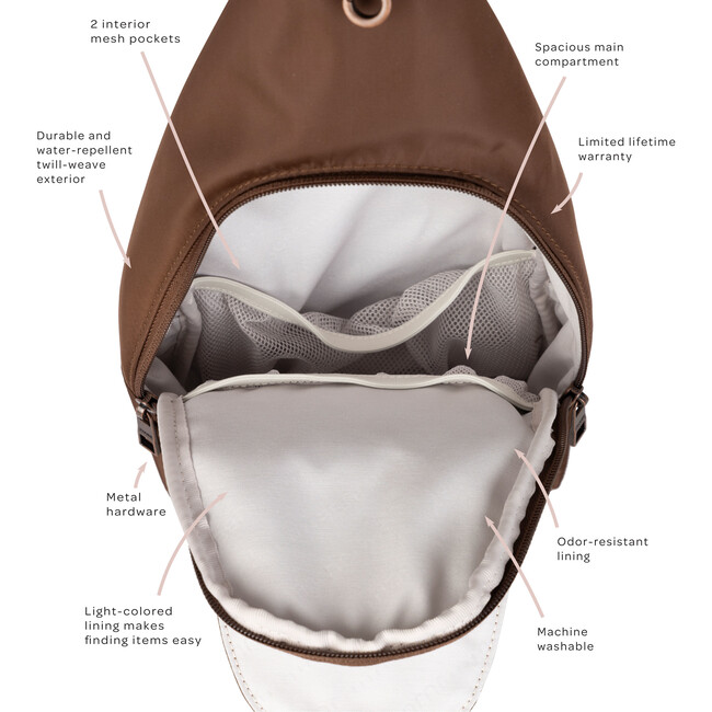 Crossbody Sling, Espresso - Diaper Bags - 4