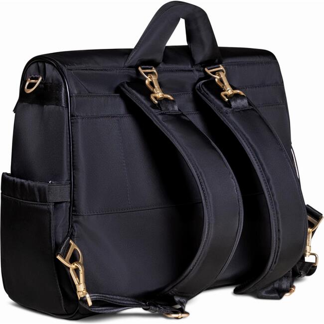 Satchel 14-Compartment Diaper Bag, Black