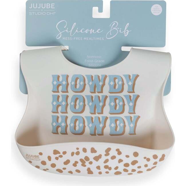 JuJuBe × Studio Oh! Silicone Bibs, Howdy Partner Blue