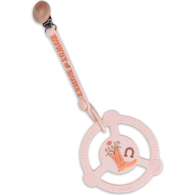 JuJuBe × Studio Oh! Silicone Teether Ring With Detachable Clip, Bloomin' Boot