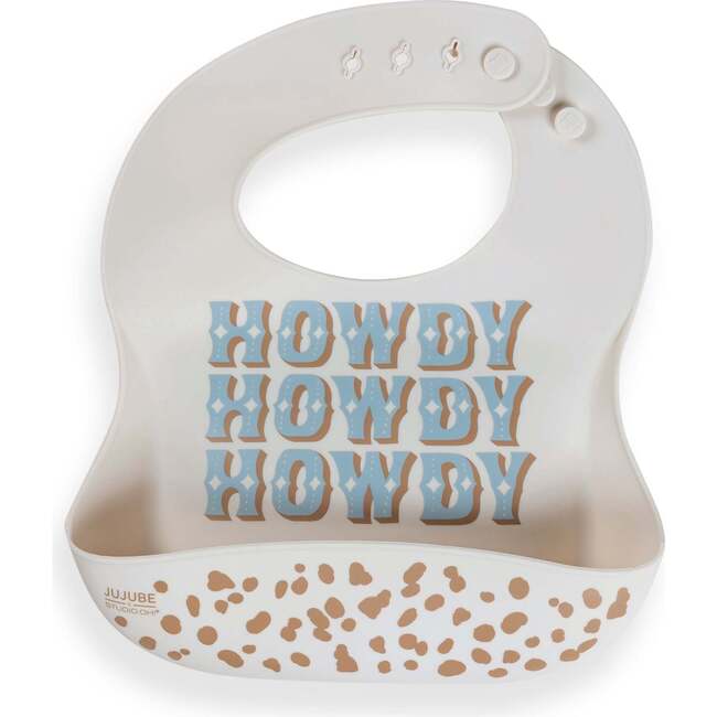 JuJuBe × Studio Oh! Silicone Bibs, Howdy Partner Blue