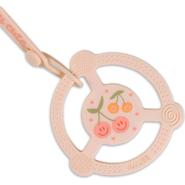 JuJuBe × Studio Oh! Silicone Teether Ring With Detachable Clip, Cherry Cute By Doodle By Meg - Teethers - 3