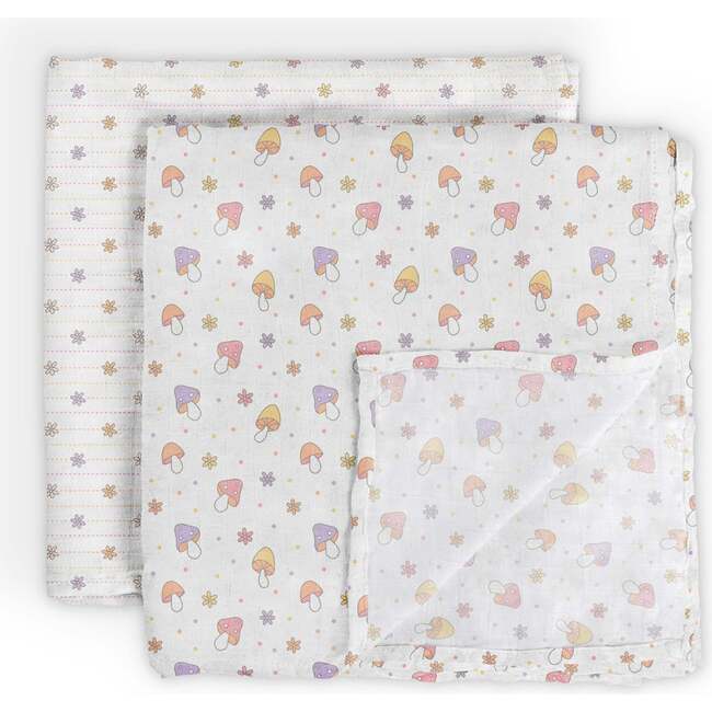 JuJuBe × Studio Oh! Printed Swaddle Blanket Sets, Mushy Love (Pack Of 2)