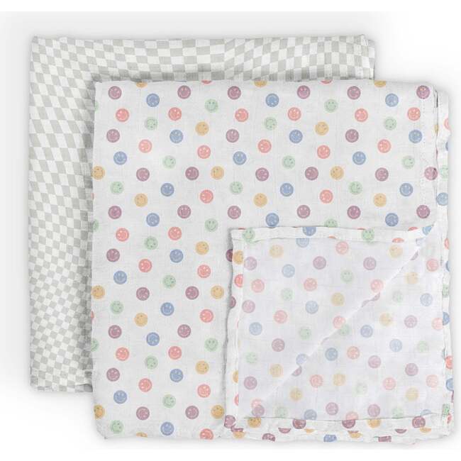 JuJuBe × Studio Oh! Printed Swaddle Blanket Sets, Happy Baby Vibes (Pack Of 2)