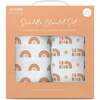 JuJuBe × Studio Oh! Printed Swaddle Blanket Sets, Be Kind Rainbows (Pack Of 2) - Swaddles - 1 - thumbnail