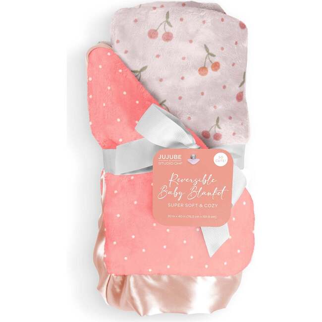 JuJuBe × Studio Oh! Printed Reversible Baby Blankets, Cherry Cute By Doodle By Meg