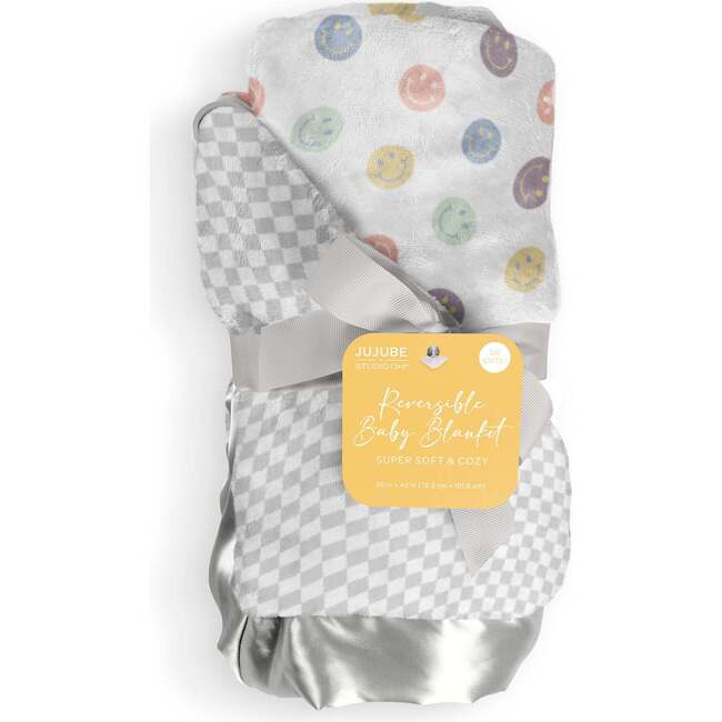 JuJuBe × Studio Oh! Printed Reversible Baby Blankets, Happy Baby Vibes