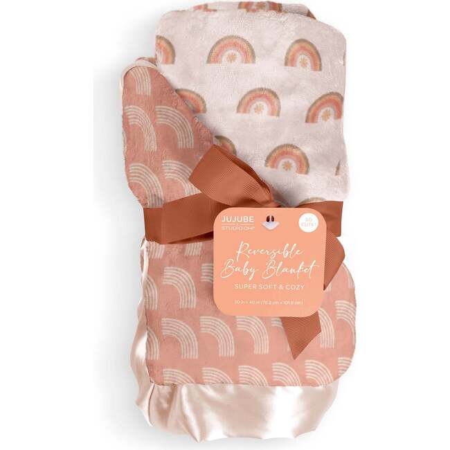 JuJuBe × Studio Oh! Printed Reversible Baby Blankets, Be Kind Rainbows