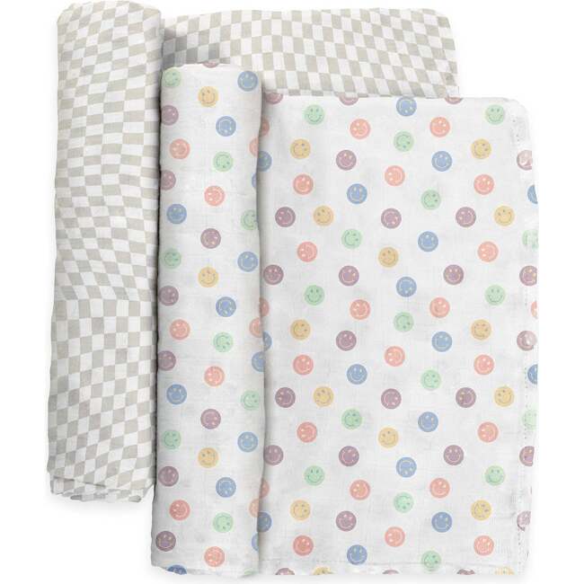 JuJuBe × Studio Oh! Printed Swaddle Blanket Sets, Happy Baby Vibes (Pack Of 2) - Swaddles - 3
