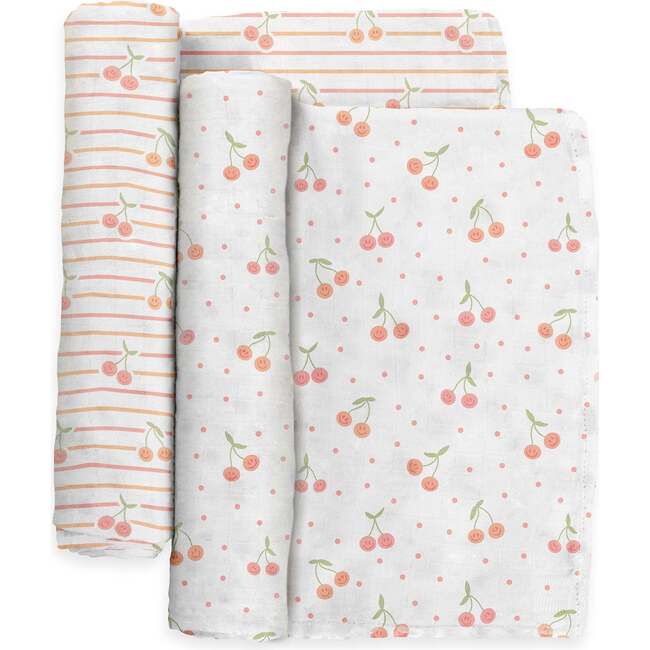 JuJuBe × Studio Oh! Printed Swaddle Blanket Sets, Cherry Cute By Doodle By Meg (Pack Of 2) - Swaddles - 3