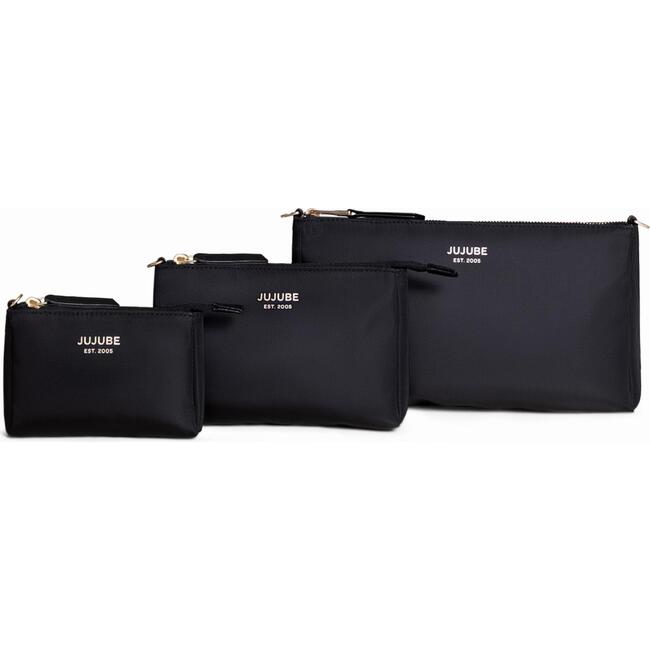 Diaper Bag-Fit 3-Piece Pouch Set, Black