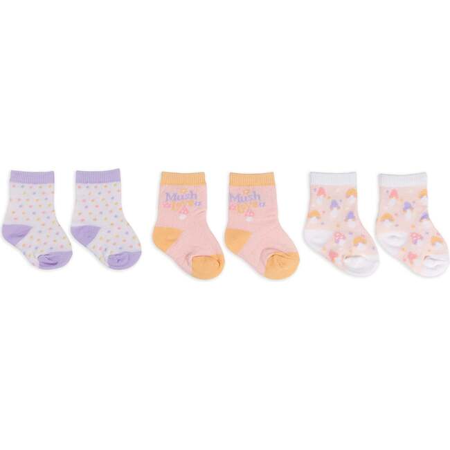 Baby Socks Trios With Zipper Wash Bag, Mushy Love (Pack Of 3)