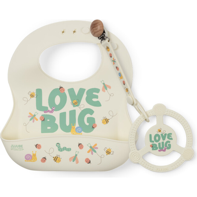 Bib and Teether Baby Bundle, Love Bug