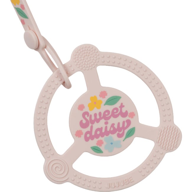 Studio Oh! Silicone Teether Ring With Detachable Clip, Sweet Daisy - Teethers - 3