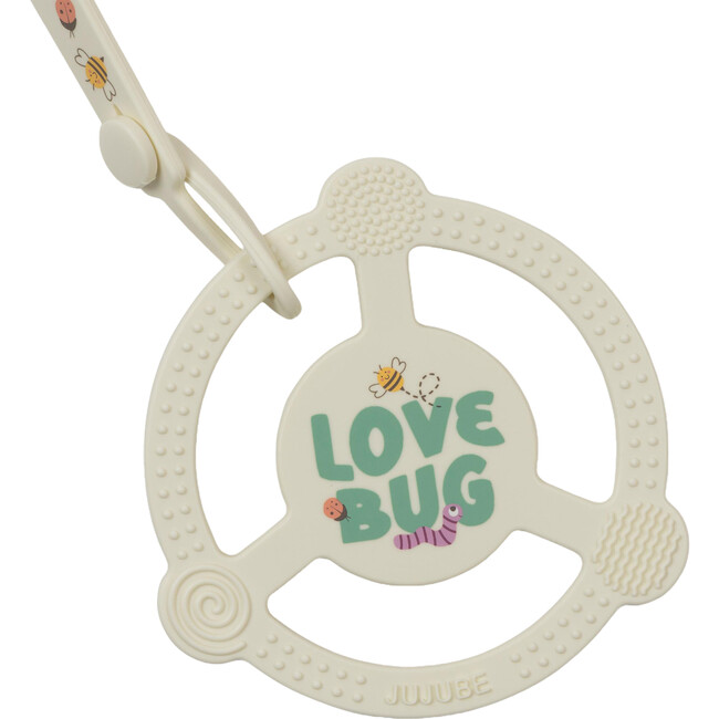 Studio Oh! Silicone Teether Ring With Detachable Clip, Love Bug - Teethers - 3