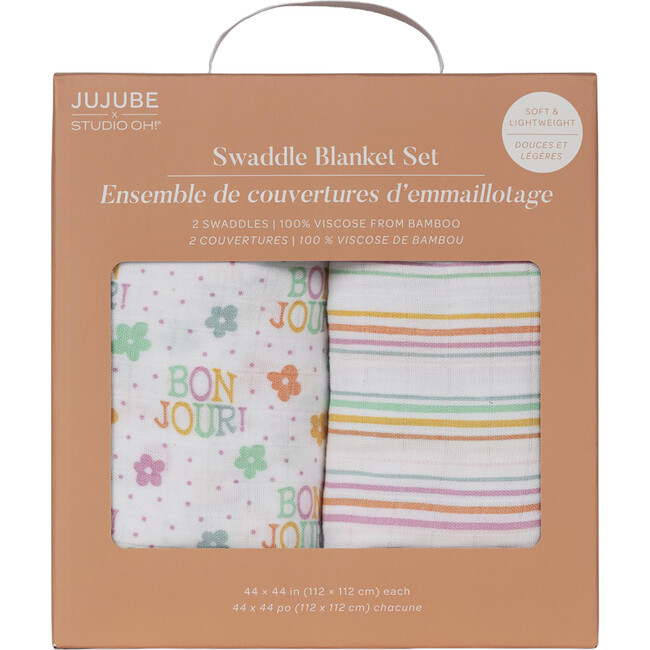 Studio Oh! Swaddle Blanket Set, Bonjour Bébé (Pack Of 2)