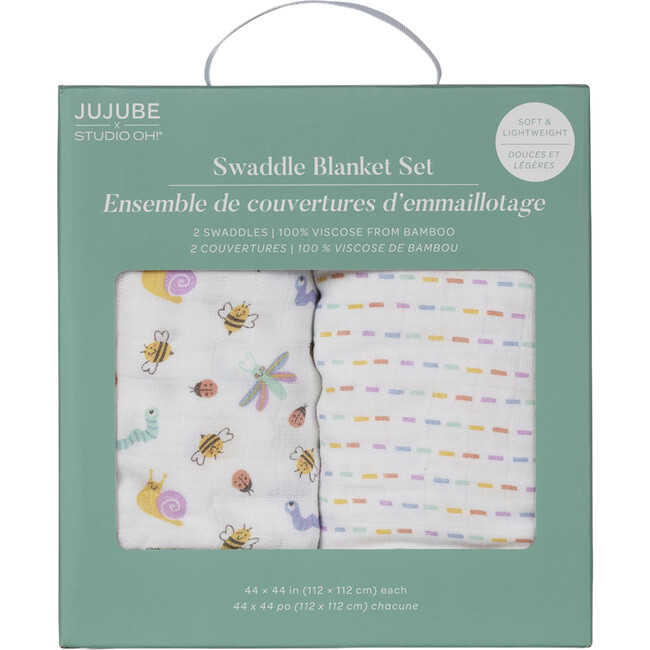 Studio Oh! Swaddle Blanket Set, Love Bug (Pack Of 2)
