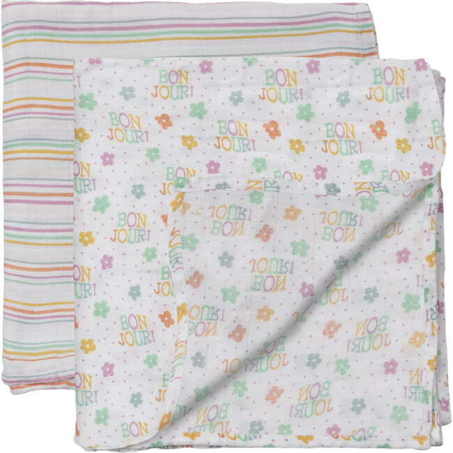 Studio Oh! Swaddle Blanket Set, Bonjour Bébé (Pack Of 2)