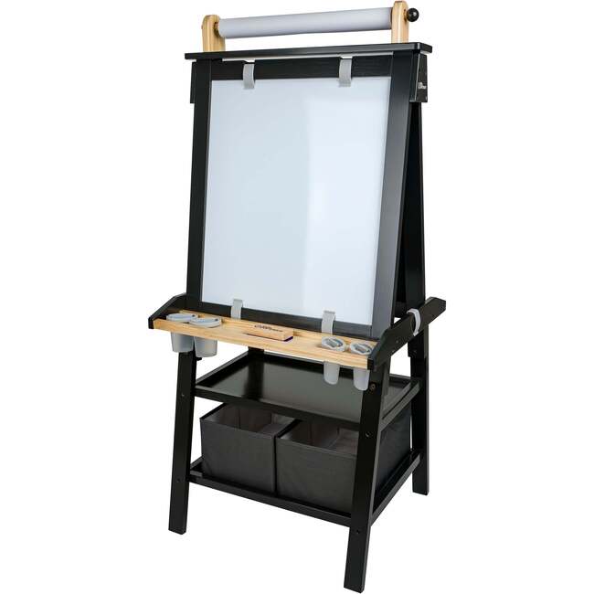 Deluxe Learn and Play Art Center, Charcoal with Natural - Easels & Art Tables - 1