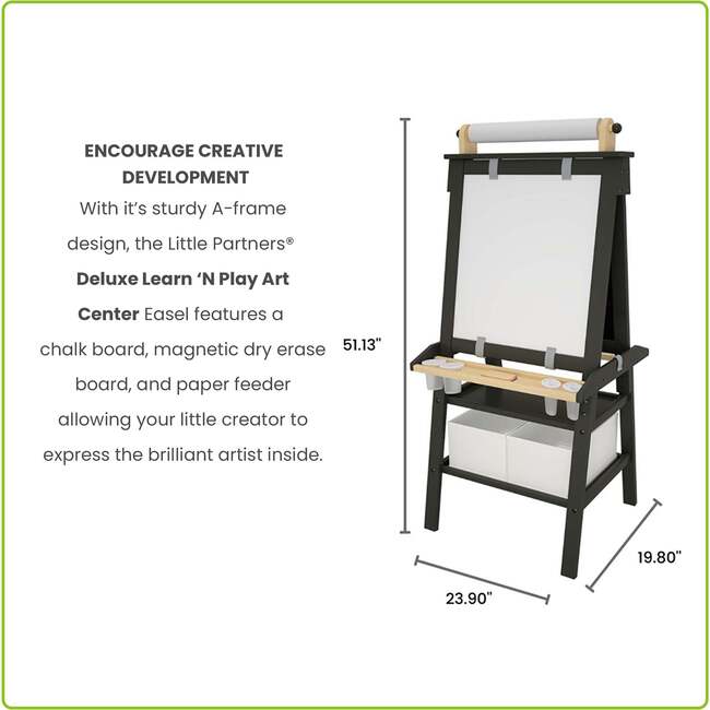 Deluxe Learn and Play Art Center, Charcoal with Natural - Easels & Art Tables - 5