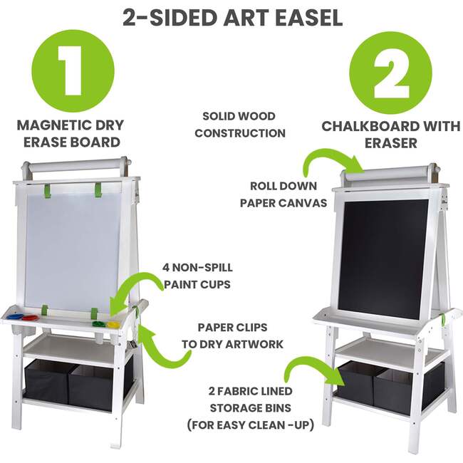 Deluxe Learn and Play Art Center, Soft White - Easels & Art Tables - 6