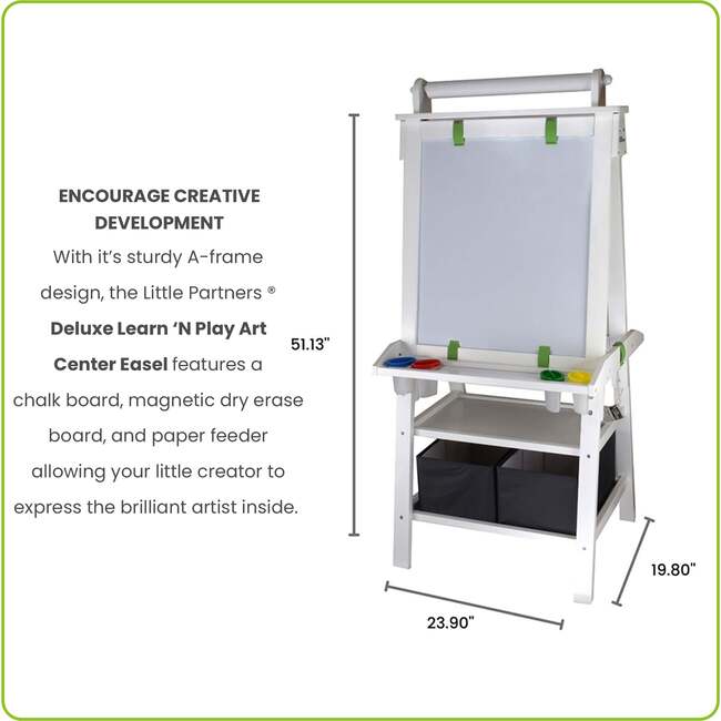 Deluxe Learn and Play Art Center, Soft White - Easels & Art Tables - 7
